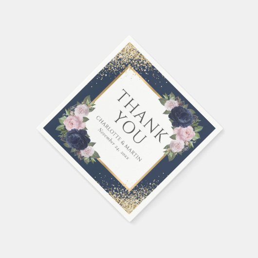 Hochzeitsfeier mit blauem Rosa Serviette (Ecke)