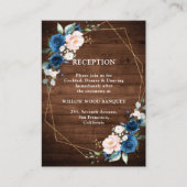 Hochzeitsfeier mit blauem Rost, rustikales Holz Begleitkarte (Vorderseite)