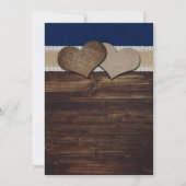 Hochzeitsfeier mit blauem Rustikal und Sonnenblume Einladung (Rückseite)