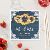 Hochzeitsfeier mit blauem, rustikalem Holz Serviette (Beispiel)