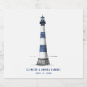 Hochzeitsfeier mit blauem und weißem Streifen Bierflaschenetikett (Einzelnes Label)