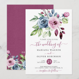 Hochzeitsfeier mit blauem Wein Einladung