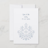 Hochzeitsfeier mit blauen Flüssen Einladung (Rückseite)