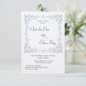 Hochzeitsfeier mit blauen Flüssen Einladung (Stehend Vorderseite)