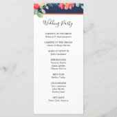 Hochzeitsfeier mit blauen Korallen Programm (Rückseite)