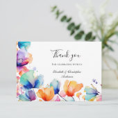 Hochzeitsfeier mit blauen Orangen Dankeskarte (Stehend Vorderseite)