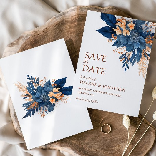 Hochzeitsfeier mit blauen Orangen Save The Date