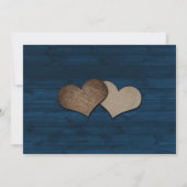 Hochzeitsfeier mit blauen, rustikalen Holzhütten Save The Date (Rückseite)