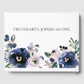 Hochzeitsfeier mit Blauen und Blütenrosa Gästebuch (Rückseite)