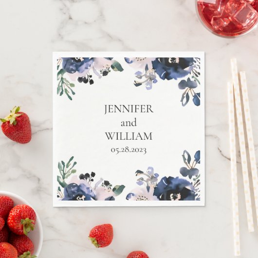 Hochzeitsfeier mit Blauen und Blütenrosa Serviette (Beispiel)