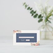 Hochzeitsfeier mit blauen und blütenrosa Wasserfar Platzkarte (Stehend Vorderseite)