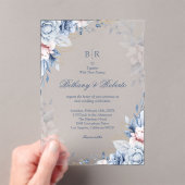 Hochzeitsfeier mit Blauen und goldenen Wasserfarbe Acryleinladungen (Insitu (Handheld))