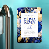 Hochzeitsfeier mit blauen und goldfarbenen Wasserf Magnet