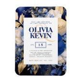 Hochzeitsfeier mit blauen und goldfarbenen Wasserf Magnet (Vertikal)