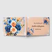 Hochzeitsfeier mit blauen und pfirsichfarbenen Blu Gästebuch (Voll)