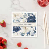 Hochzeitsfeier mit blauen und weißen Blumen Serviette (Beispiel)