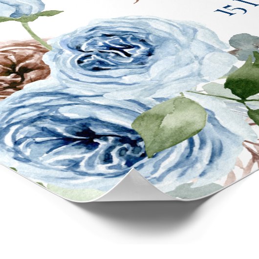 Hochzeitsfeier mit Blauer Blüte Poster (Ecke)