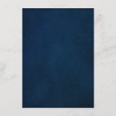 Hochzeitsfeier mit blauer Blüte Rustikale Geometri Begleitkarte (Rückseite)