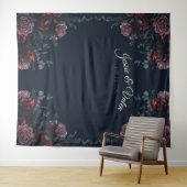 Hochzeitsfeier mit blauer Blüte Wandteppich (Beispiel (Horizontal))