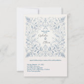Hochzeitsfeier mit blauer Flora Einladung (Vorderseite)