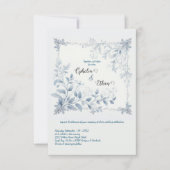 Hochzeitsfeier mit blauer Flora Einladung (Vorderseite)