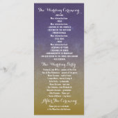 Hochzeitsfeier mit blauer Malerei Programm (Rückseite)