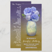 Hochzeitsfeier mit blauer Malerei Programm (Vorne/Hinten)