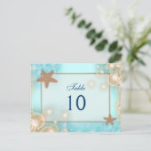 Hochzeitsfeier mit blauer Mandarine TISCHNUMMER (Stehend Vorderseite)