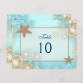 Hochzeitsfeier mit blauer Mandarine TISCHNUMMER (Vorne/Hinten)