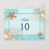 Hochzeitsfeier mit blauer Mandarine TISCHNUMMER (Rückseite)