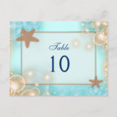 Hochzeitsfeier mit blauer Mandarine TISCHNUMMER (Vorderseite)