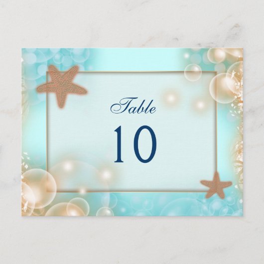 Hochzeitsfeier mit blauer Mandarine TISCHNUMMER (Vorderseite)