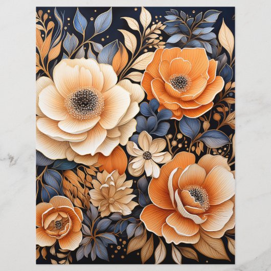 Hochzeitsfeier mit Blauer Navy, Burnt Orange & Cha (Rückseite)