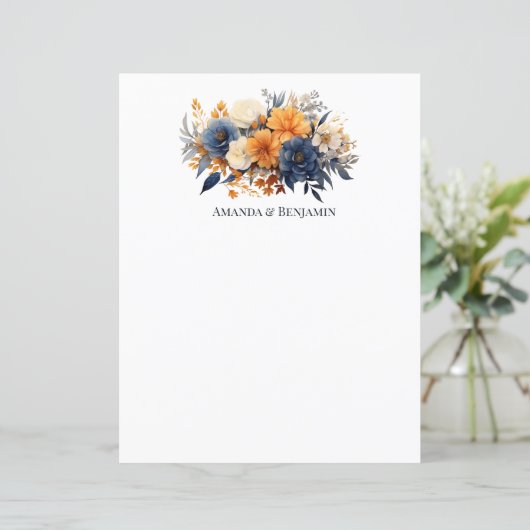 Hochzeitsfeier mit Blauer Navy, Burnt Orange & Cha (Stehend Vorderseite)