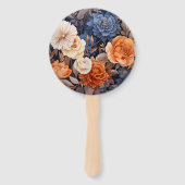 Hochzeitsfeier mit Blauer Navy, Burnt Orange & Cha Fächer (Rückseite)