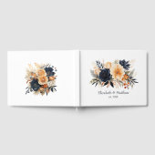 Hochzeitsfeier mit Blauer Navy, Burnt Orange & Cha Gästebuch (Voll)