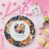 Hochzeitsfeier mit Blauer Navy, Burnt Orange & Cha Pappteller (Party)