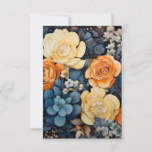 Hochzeitsfeier mit Blauer Navy, Burnt Orange & Cha RSVP Karte (Rückseite)