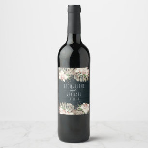 Hochzeitsfeier mit Blauer Orchidee Weinetikett