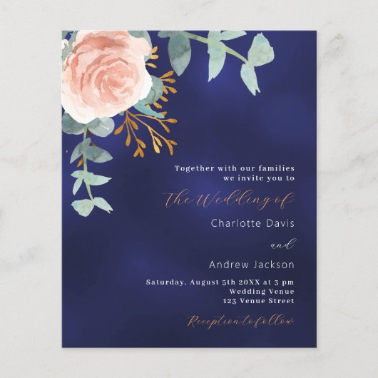 Hochzeitsfeier mit blauer Rose (Vorderseite)