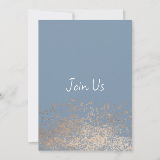 Hochzeitsfeier mit blauer Rose Einladung (Rückseite)