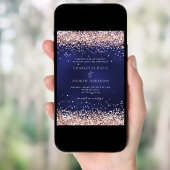 Hochzeitsfeier mit blauer Rose, Goldmedaille Glitz Einladung