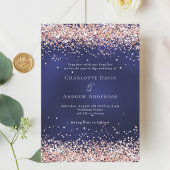 Hochzeitsfeier mit blauer Rose, Goldmedaille Glitz Einladung