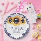 Hochzeitsfeier mit blauer, rustikal-schicker Spitz Pappteller (Party)