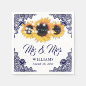 Hochzeitsfeier mit blauer, rustikal-schicker Spitz Serviette (Vorderseite)