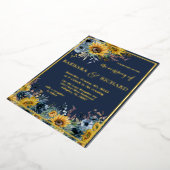 Hochzeitsfeier mit blauer Sonnenblume Folieneinladung (Gedreht)