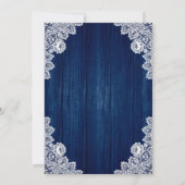 Hochzeitsfeier mit Blauer und Blütenholz Jar Flora Einladung (Rückseite)