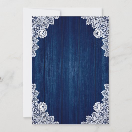 Hochzeitsfeier mit Blauer und Blütenholz Jar Flora Einladung (Rückseite)