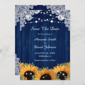 Hochzeitsfeier mit Blauer Waldgrün Save The Date (Vorne/Hinten)