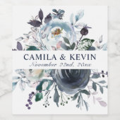 Hochzeitsfeier mit Blaufass Weinetikett (Einzelnes Label)